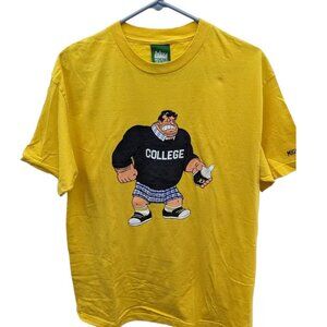 Mighty Healthy Yellow Animal House John Belushi "College" Graphic Tshirt Large L